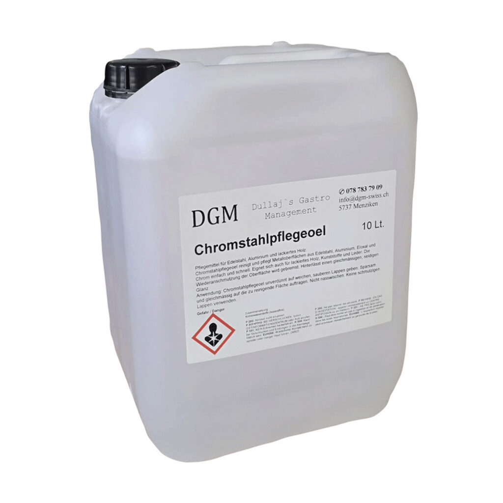 DGM Chromstahlpflegeöl im 10-Liter-Kanister