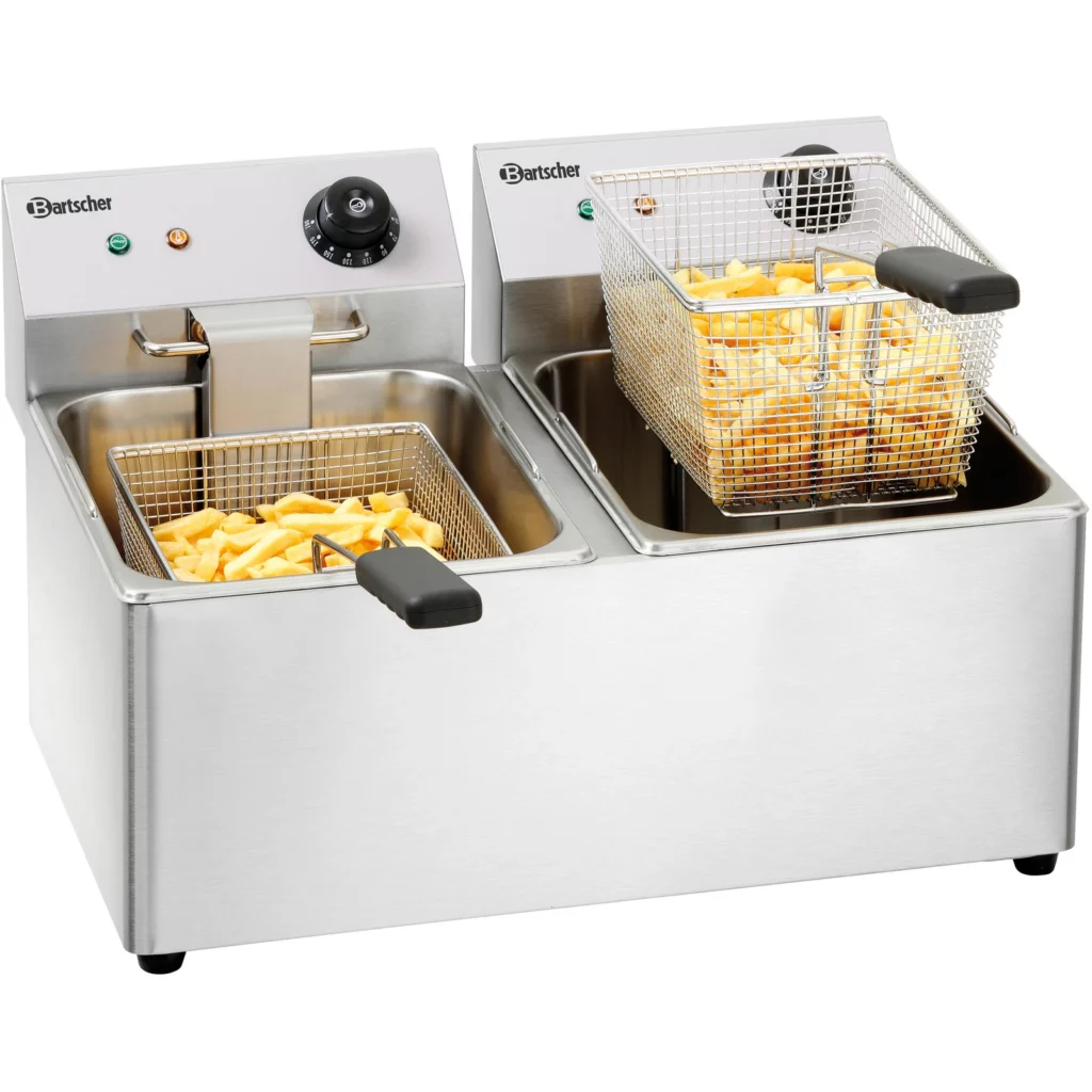 Bartscher Elektro-Doppel-Fritteuse Snack IV mit zwei Körben und Deckeln