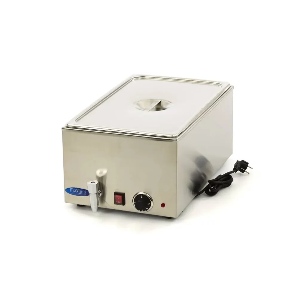 Elektrische Bain Marie mit Deckel, schräg von vorne links