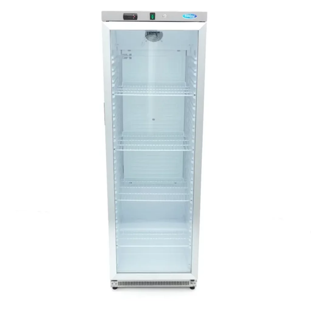 Maxima Gastro Kühlschrank 400 l in Frontansicht mit geschlossener Glastür