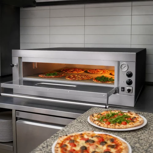 BARTSCHER Einkammer-Pizzaofen E9 mit Schamottsteinboden im professionellen Einsatz