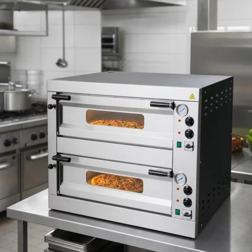 BARTSCHER Zweikammer-Pizzaofen E12 mit Schamottsteinboden im professionellen Einsatz