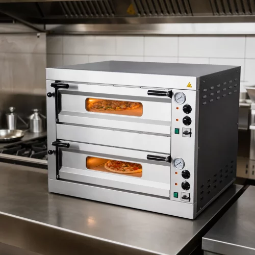 BARTSCHER Zweikammer-Pizzaofen E8 mit Schamottsteinboden im professionellen Einsatz