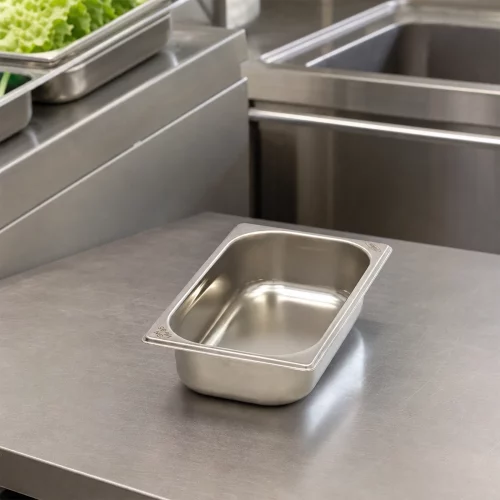 Gastro Gastronormbehälter - 1/4 GN - 6,5 cm Tief - Edelstahl im professionellen Einsatz