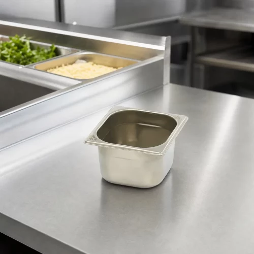 Gastro Gastronormbehälter - 1/6 GN - 10 cm Tief - Edelstahl im professionellen Einsatz