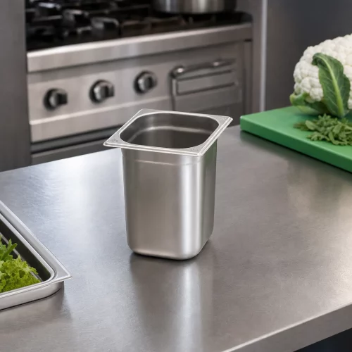 Gastro Gastronormbehälter - 1/6 GN - 20 cm Tief - Edelstahl im professionellen Einsatz
