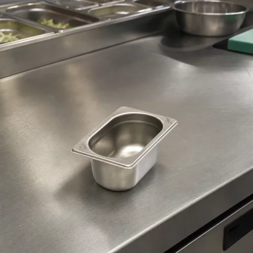 Gastro Gastronormbehälter - 1/9 GN - 6,5 cm Tief - Edelstahl im professionellen Einsatz